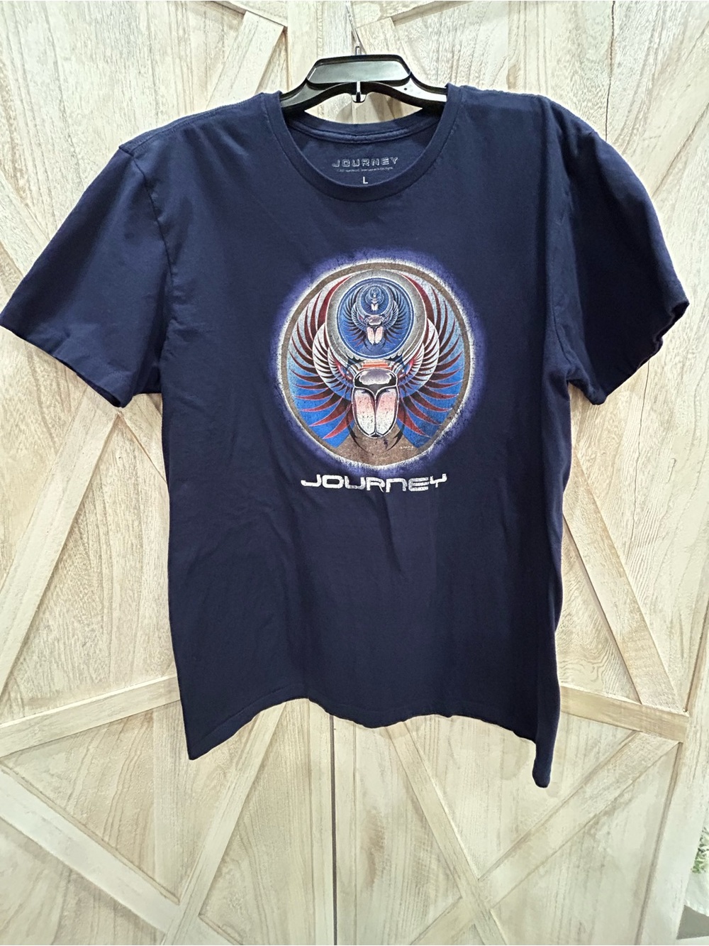 Journey Navy Graphic Band Tee Men’s Large